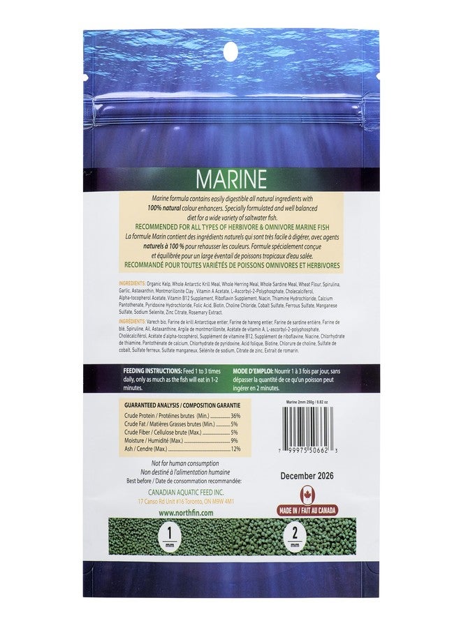 Northfin Food Marine Formula 1mm Pellet 250 Gram Package - Image 2
